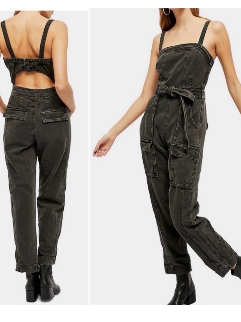Free People Go West Tie Utility Overalls